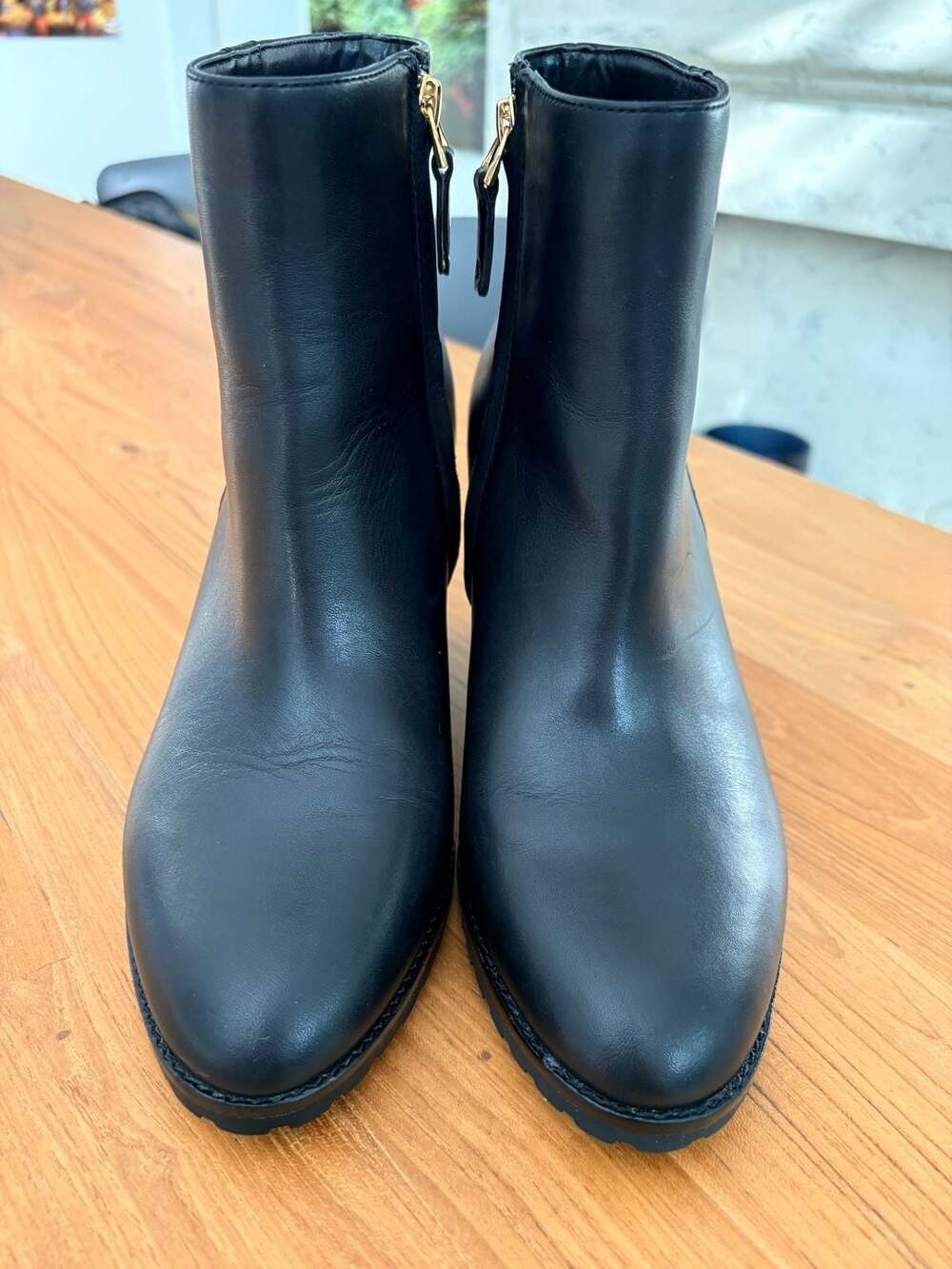 Lauren Ralph Lauren Shaley Leather Wedge Ankle Boots Size 8.5 Like New